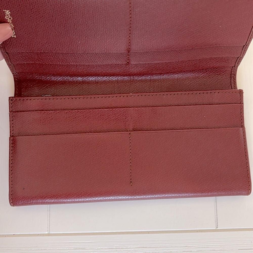 Yves Saint Laurent YSL Belle de Jour Red Leather Classic Large Clutch Wallet - Picture 7 of 17